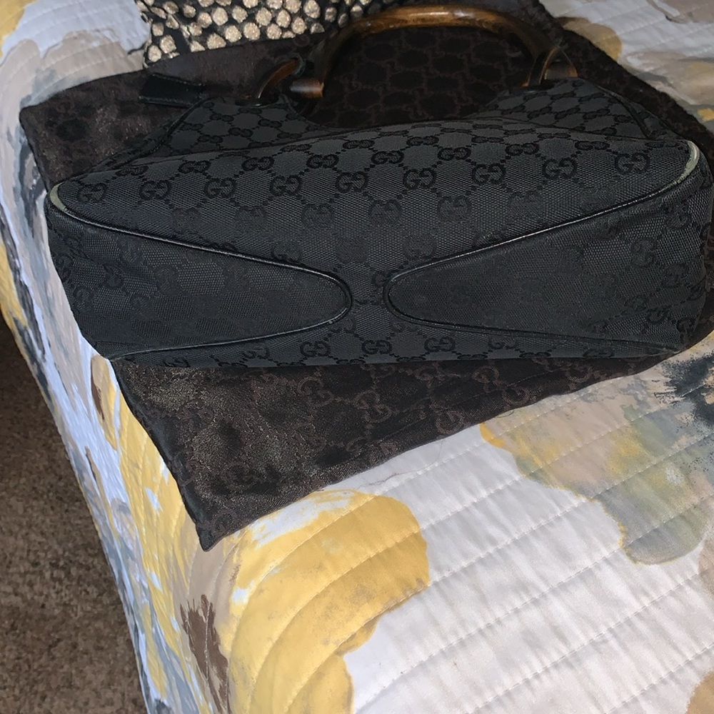 GUCCI VINTAGE bamboo handle bag - Picture 7 of 12